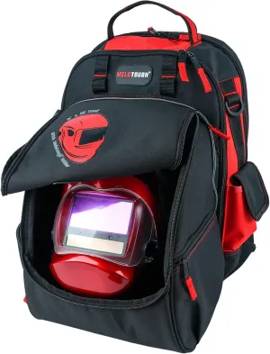 MELOTOUGH Welding Tool backpack Extreme Gear Pack with Large Capacity Helmet Holder Luggage Storage Bag(Red）