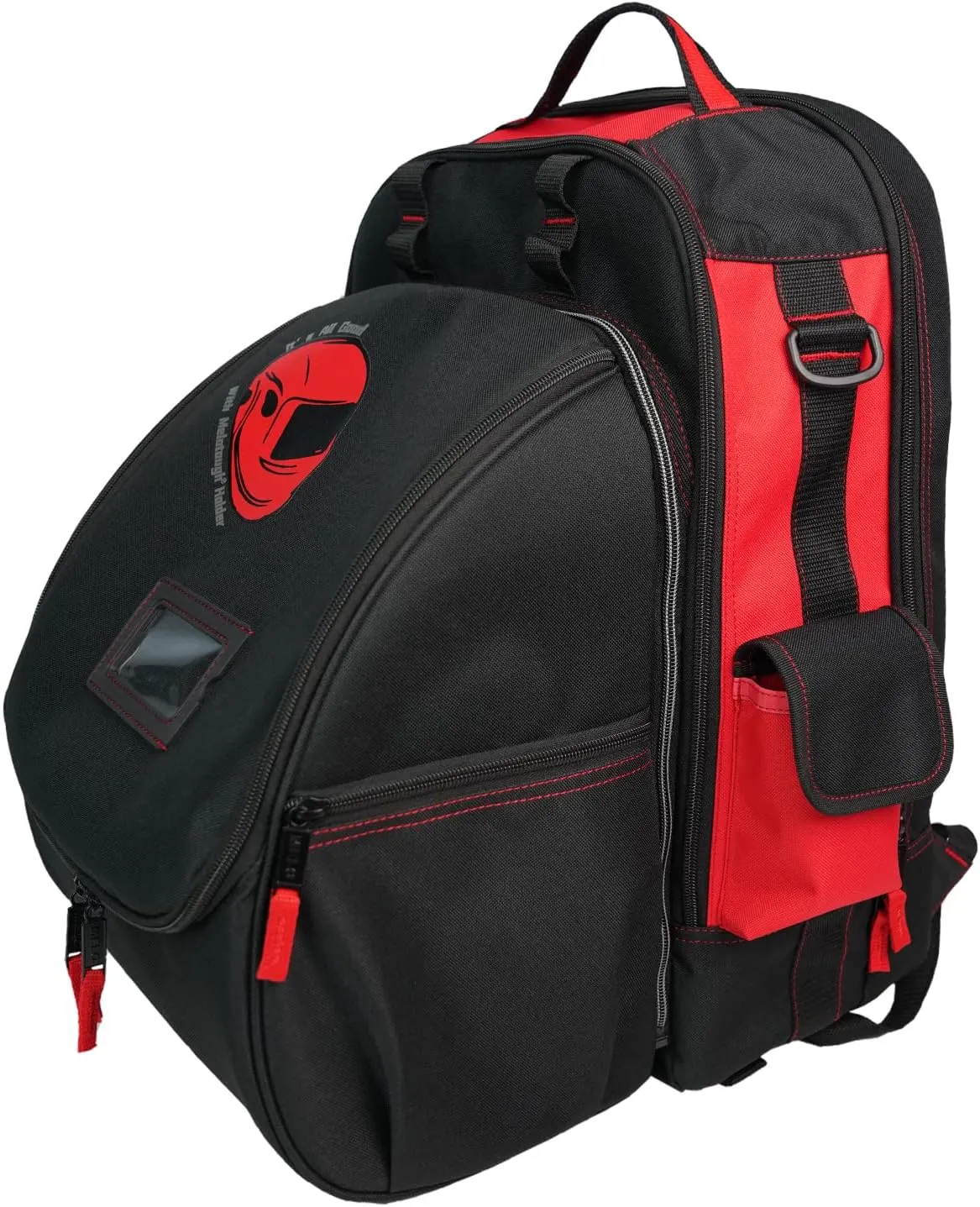MELOTOUGH Welding Tool backpack Extreme Gear Pack with Large Capacity Helmet Holder Luggage Storage Bag(Red）