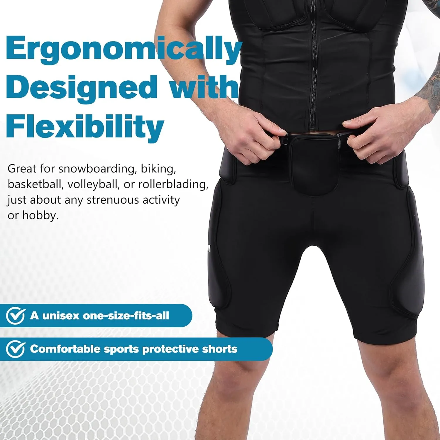 Men 6 Pads Football Compression Girdle Hip Tail Thigh Protector Protective Padding Padded Shorts for Baseball