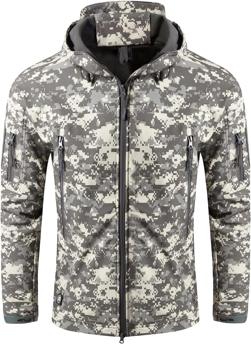 Men Softshell Tactical Jacket Fleece Hooded Coat for Hunting Hiking Fishing Camping