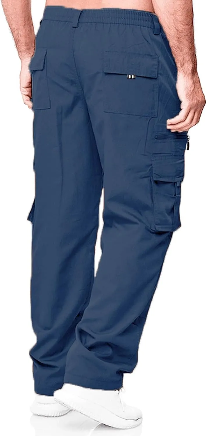 Men's Athletic Sweatpants Pocket Solid Color Pants Men's Overalls Drawstring Pants Jogger Running Straight Leg Pants