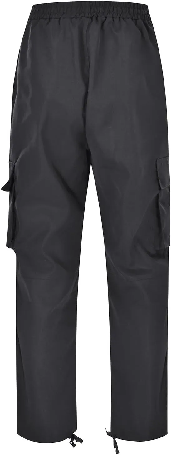 Men's Athletic Sweatpants Pocket Solid Color Pants Men's Overalls Drawstring Pants Jogger Running Straight Leg Pants