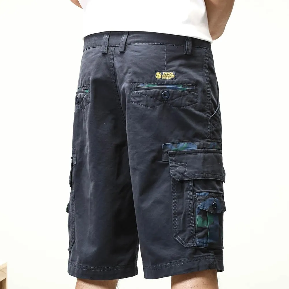 Men's Camouflage Tactical Cargo Shorts Cotton Multi Pockets Slim Fit Military Shorts