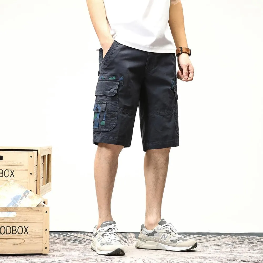 Men's Camouflage Tactical Cargo Shorts Cotton Multi Pockets Slim Fit Military Shorts