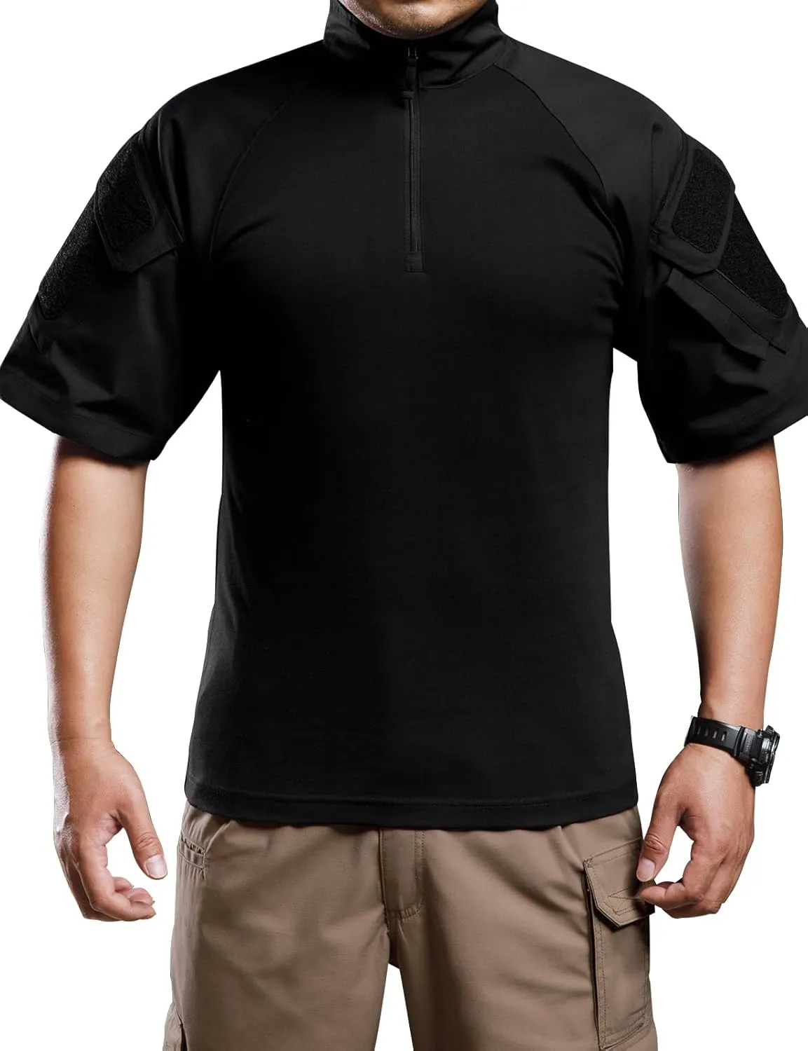 Men's Combat Tactical Shirt Military-Airsoft-Paintball-Camping Gear Army Security Clothes with 2 Pockets
