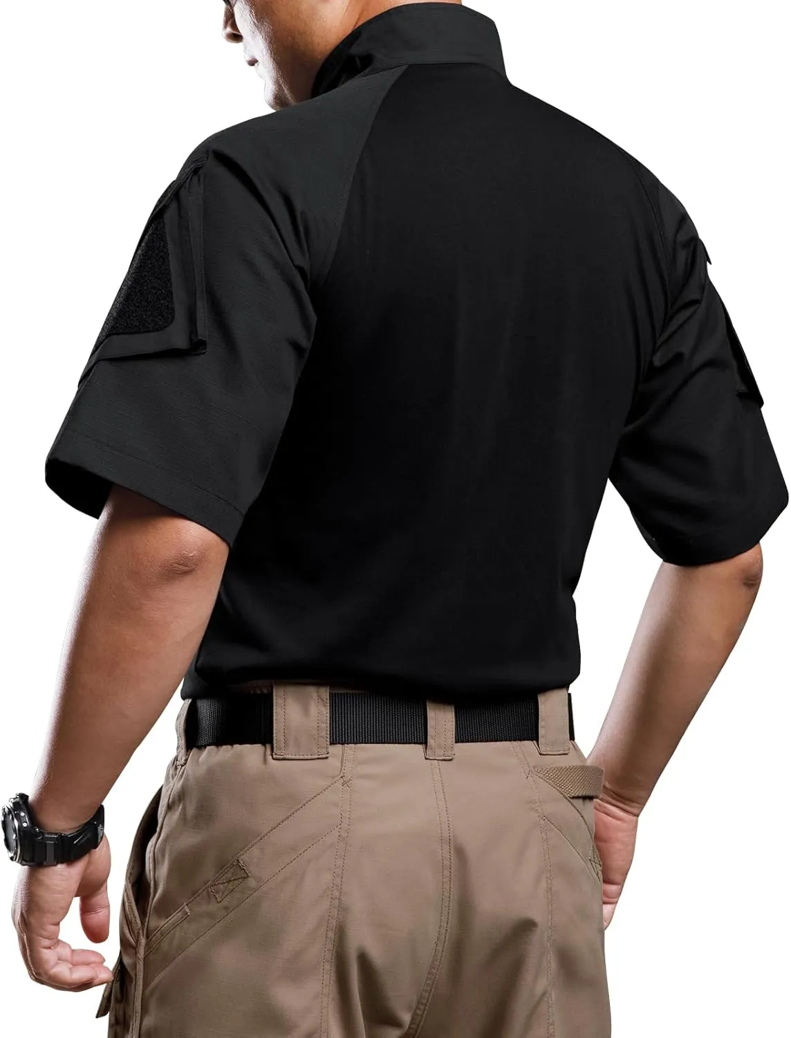 Men's Combat Tactical Shirt Military-Airsoft-Paintball-Camping Gear Army Security Clothes with 2 Pockets