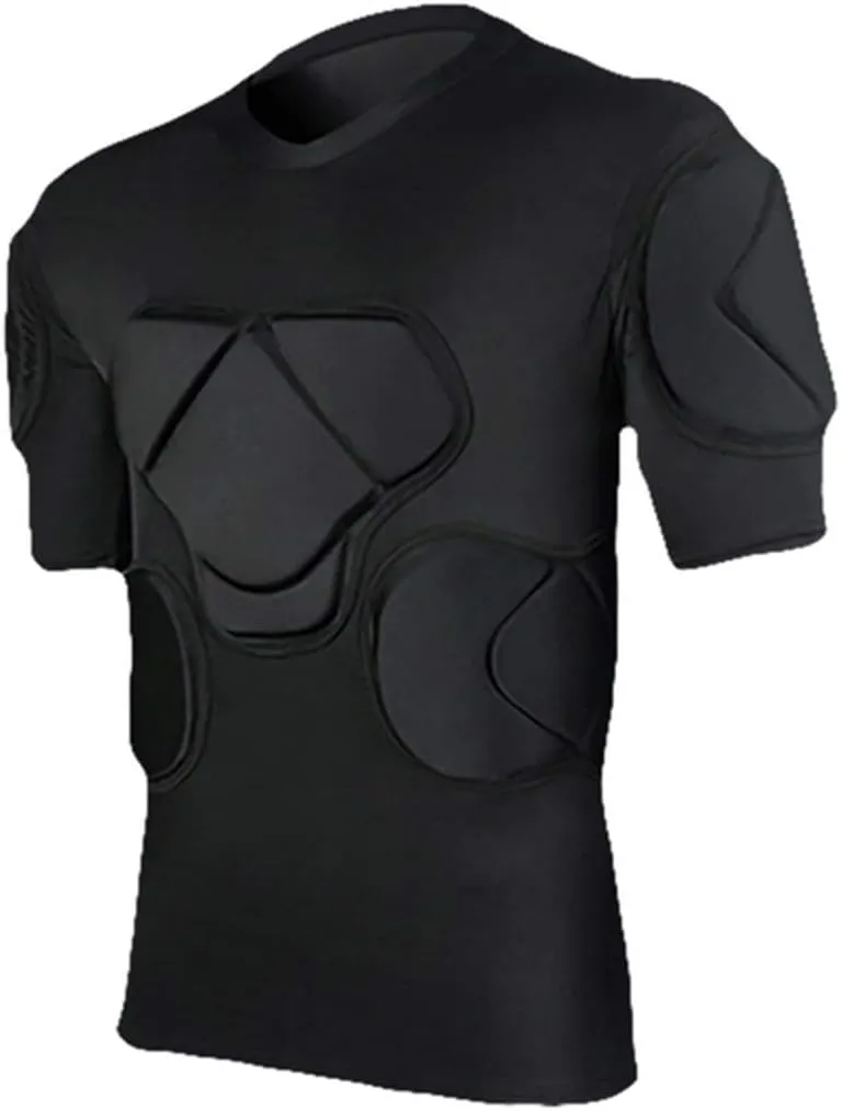 Men's Goalkeeper Shirt Padded Football Protective Gear for Men Training Suit Rib Protector for Soccer Basketball Paintball