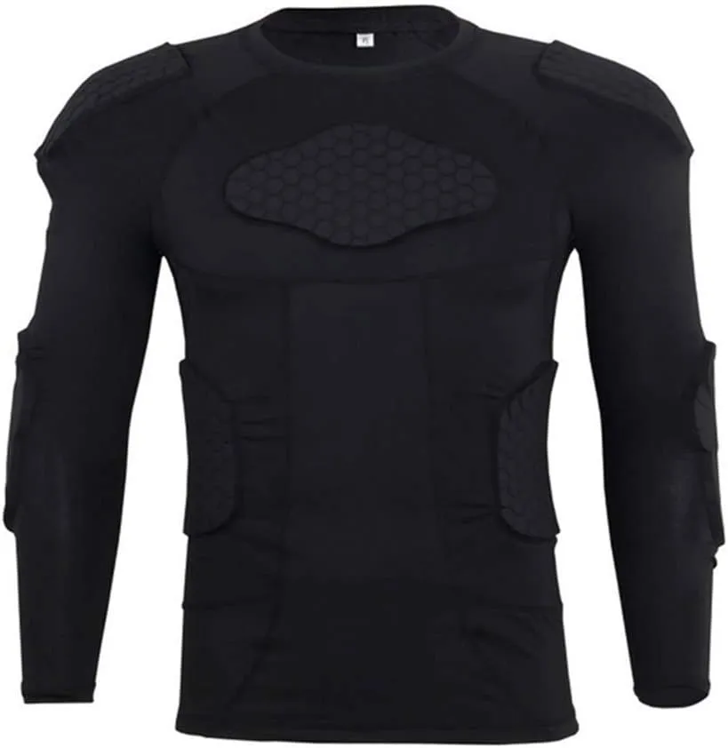 Men's Goalkeeper Shirt Padded Football Protective Gear for Men Training Suit Rib Protector for Soccer Basketball Paintball