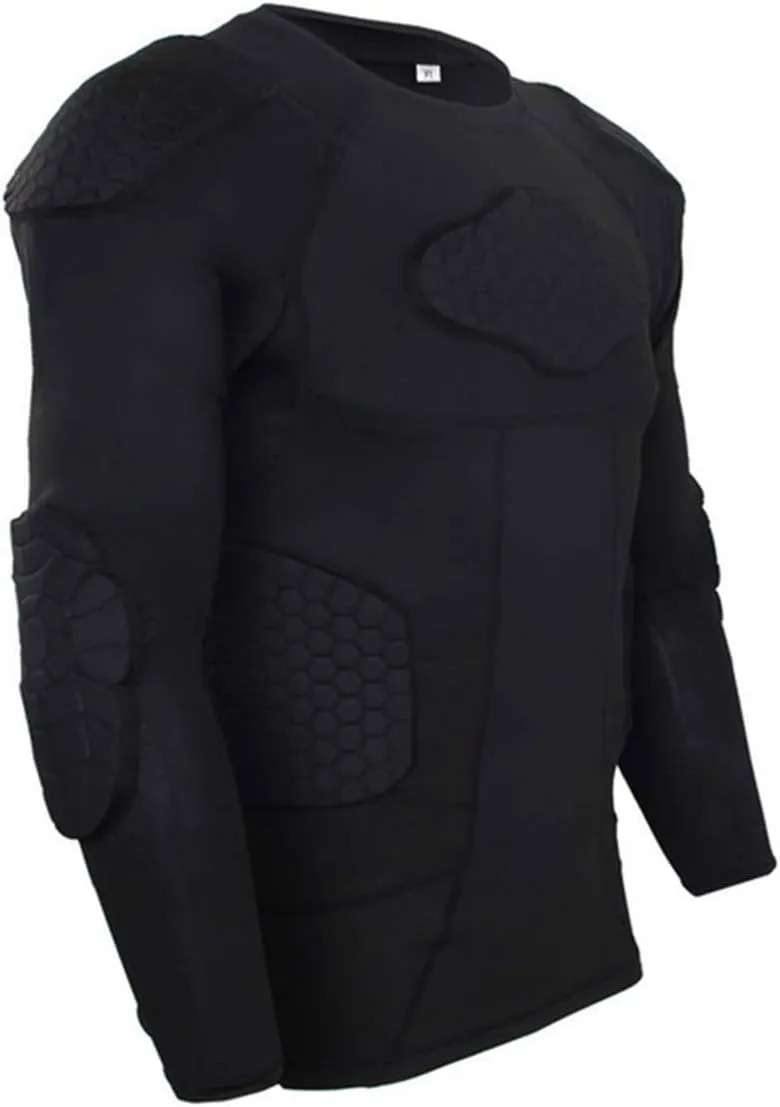 Men's Goalkeeper Shirt Padded Football Protective Gear for Men Training Suit Rib Protector for Soccer Basketball Paintball