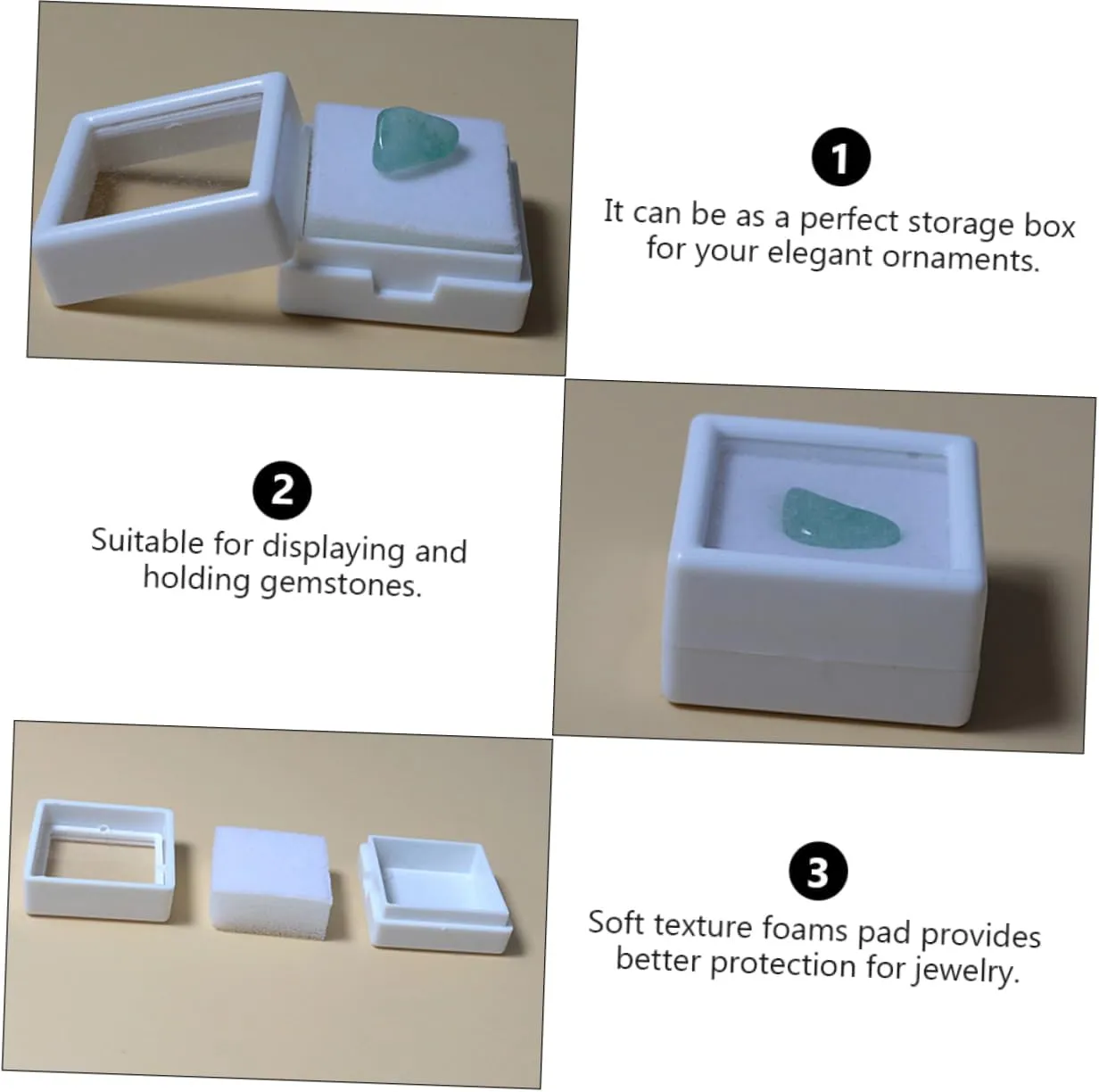 Mens Jewellery Box 5pcs Boxes Jewelry Box Jewelry Necklace Organizer Rock Display Case Loose Gem Holder Plastic White Watch Gift Box