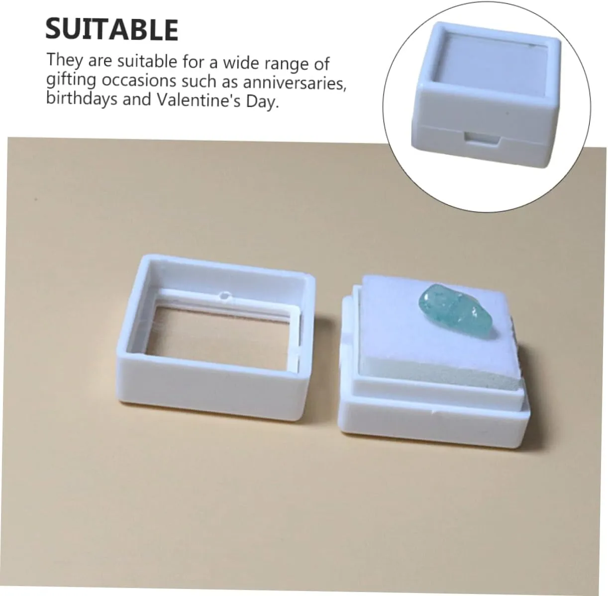 Mens Jewellery Box 5pcs Boxes Jewelry Box Jewelry Necklace Organizer Rock Display Case Loose Gem Holder Plastic White Watch Gift Box