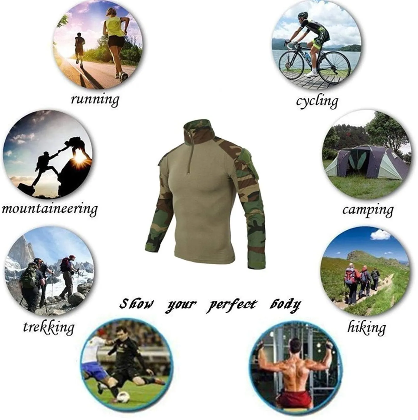 Men's Military Tactical Shirt and Pants Airsoft Paintball Hunting Combat Uniform Army Camo