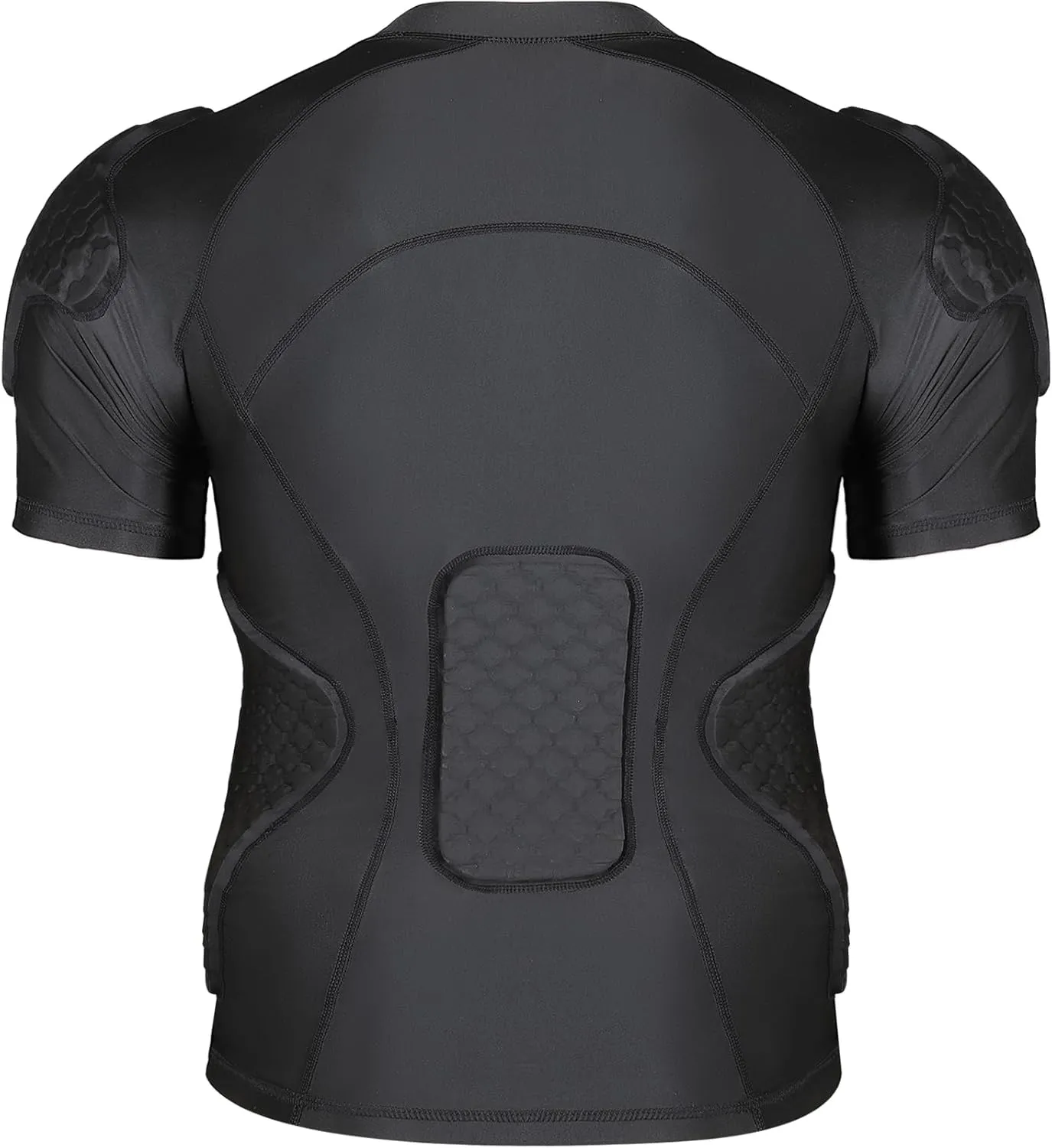 Men's Padded Compression Shirt Football Rib Protectors for Baseball Football Basketball Protective Gear Black
