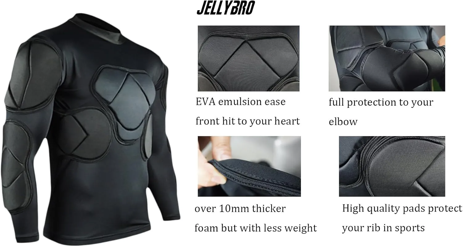 Men's Padded Football Protective Gear Set Training Suit for Soccer Basketball Paintball Rib Protector