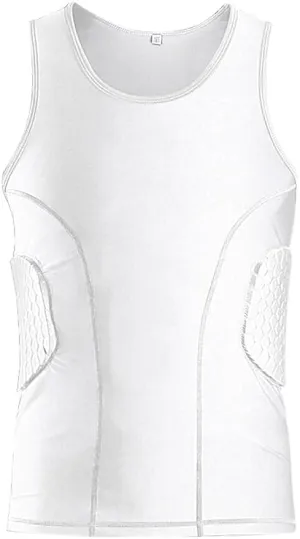Mens Padded Football Shirt Mens Padded Compression Shirt Football Rib Protectors for Baseball Basketball Paintball Rugby