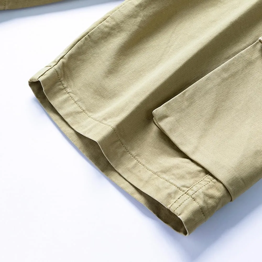 Men's Regular Fit Tactical Cargo Shorts - Summer Cotton Casual Shorts with Zipper Pockets