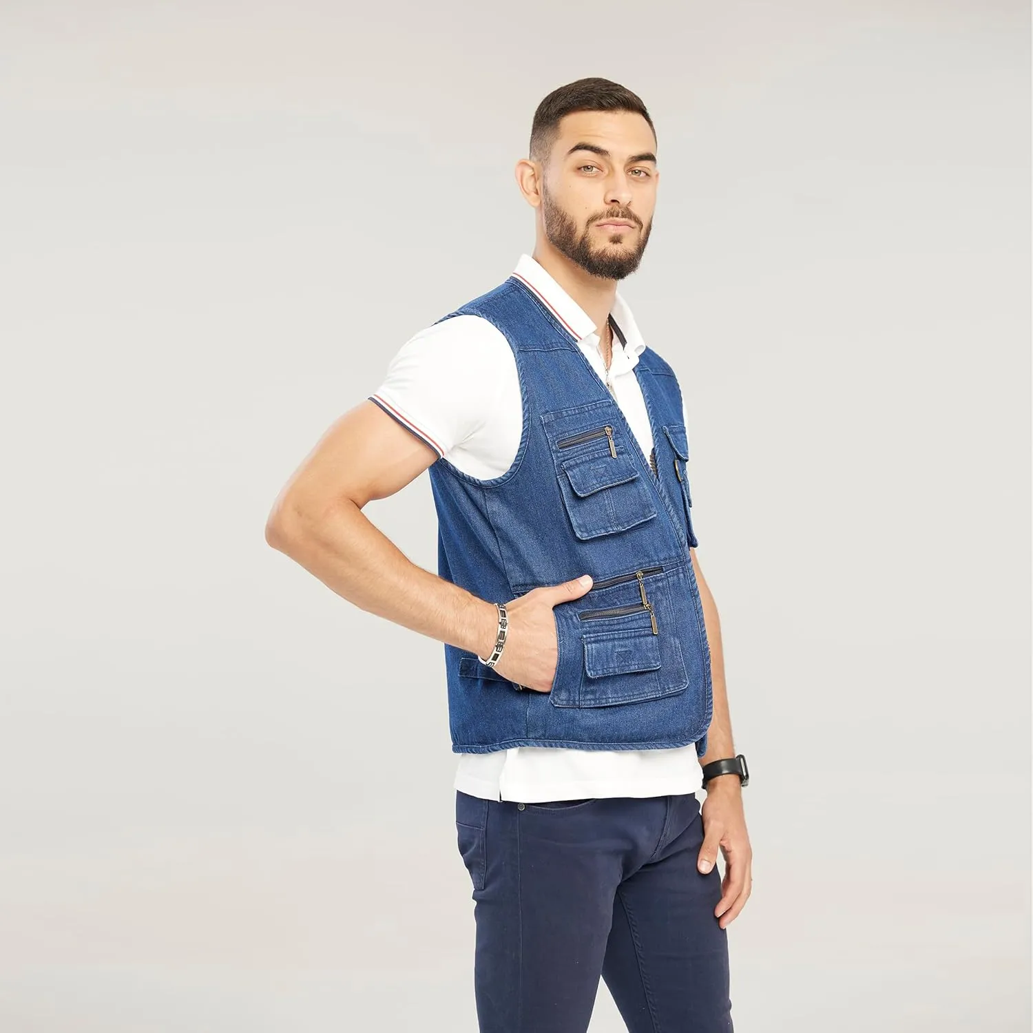 Men's Utility Work Hunting Travel Fishing Multi-Pockets Outdoor Vests