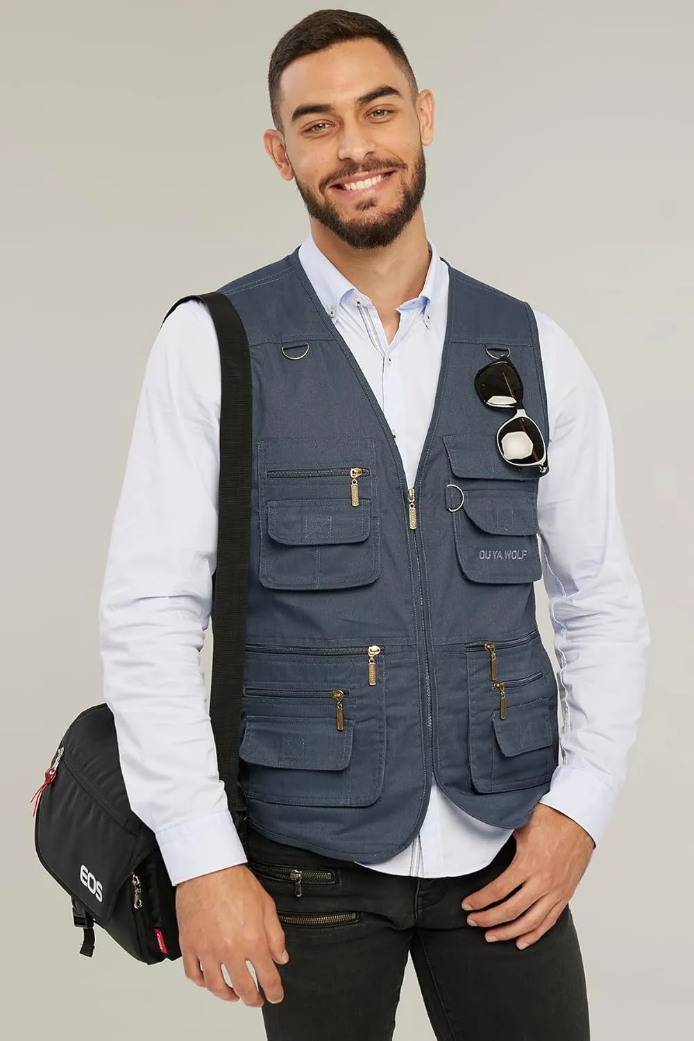 Men's Utility Work Hunting Travel Fishing Multi-Pockets Outdoor Vests