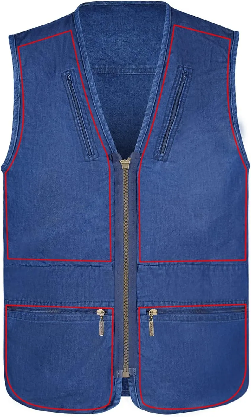 Men's Utility Work Hunting Travel Fishing Multi-Pockets Outdoor Vests