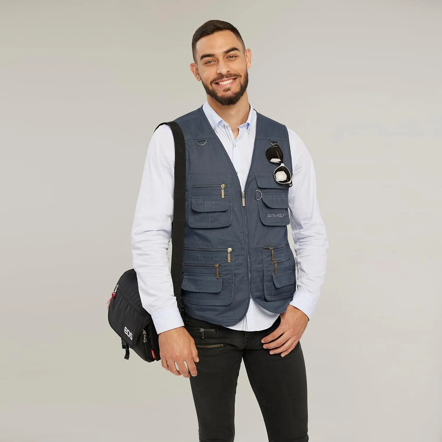 Men's Utility Work Hunting Travel Fishing Multi-Pockets Outdoor Vests