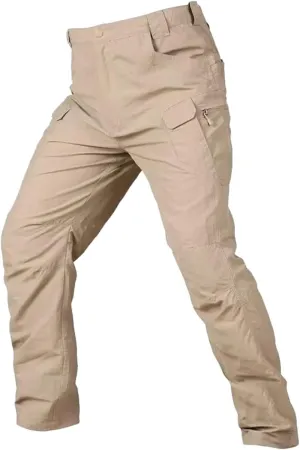 Men's Water Resistant Trousers Tactical Combat Cargo Work Pants with Multi Pockets Outdoor Ripstop Cargo Trouser