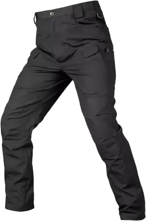 Men's Water Resistant Trousers Tactical Combat Cargo Work Pants with Multi Pockets Outdoor Ripstop Cargo Trouser