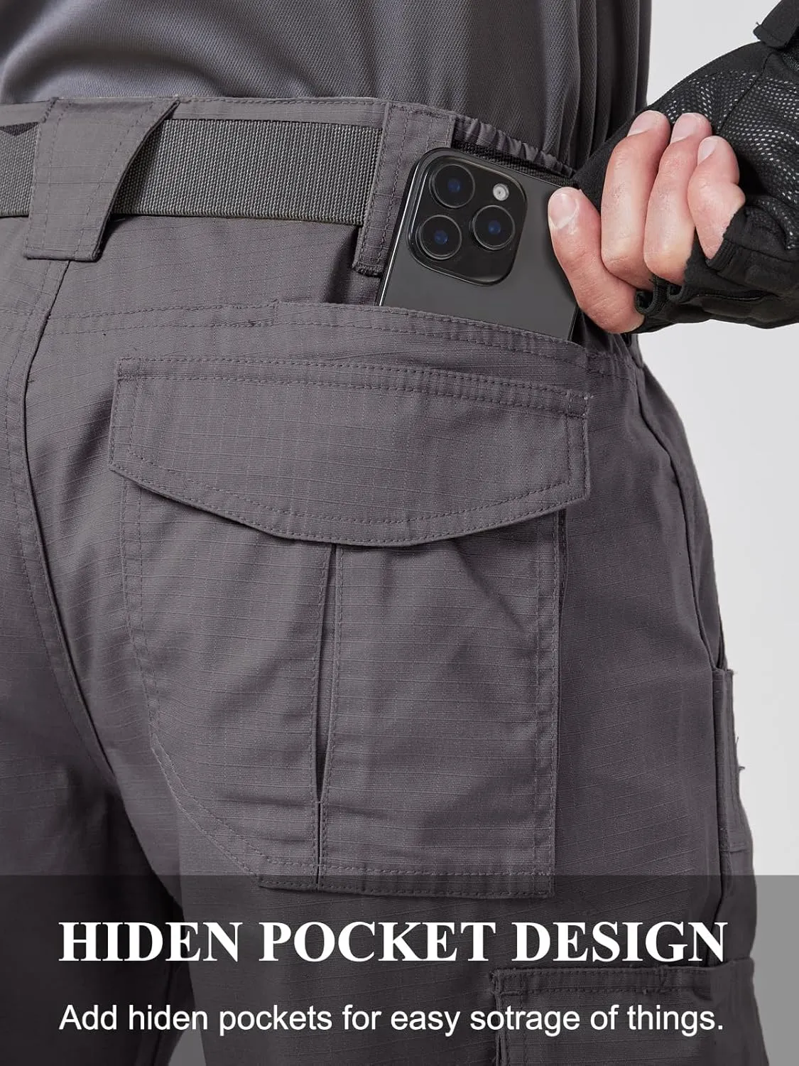 Mens Work Pants Cargo Tactical Construction for Men Ripstop Water Resistant Outdoor Hiking Military Army with Pockets