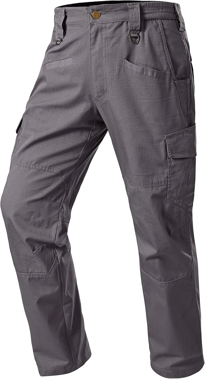 Mens Work Pants Cargo Tactical Construction for Men Ripstop Water Resistant Outdoor Hiking Military Army with Pockets