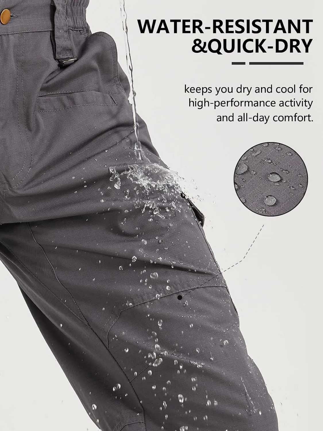 Mens Work Pants Cargo Tactical Construction for Men Ripstop Water Resistant Outdoor Hiking Military Army with Pockets