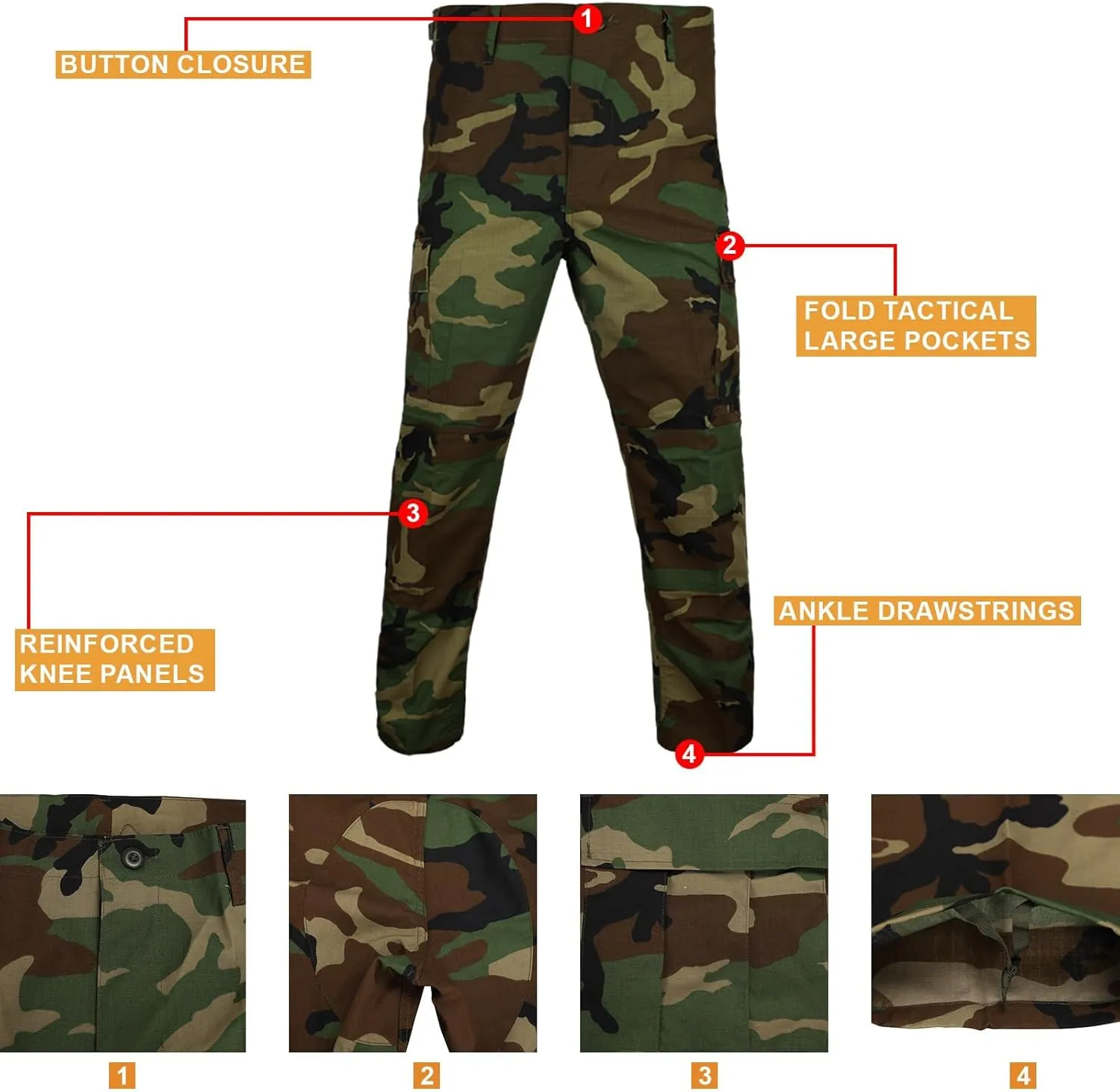 MGFLASHFORCE Army Uniform for Men Camo Military Suit OutFit BDU Jacket and Pants