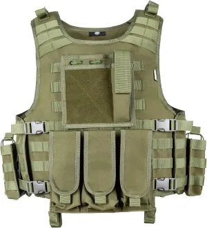 MGFLASHFORCE Tactical Airsoft Vest Adjustable Modular Paintball Vest