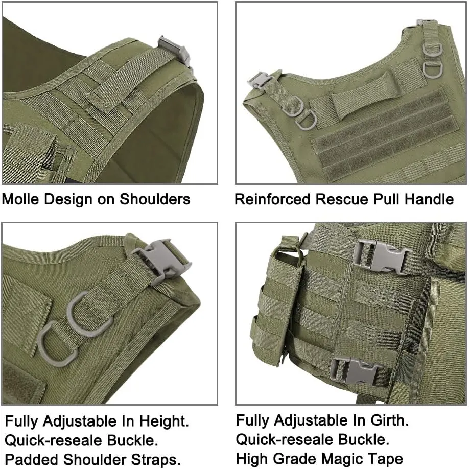 MGFLASHFORCE Tactical Airsoft Vest Adjustable Modular Paintball Vest
