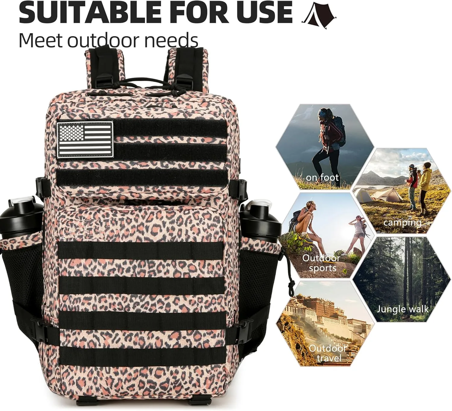 Military 45L Tactical Assault Backpack 3 day assault pack with Molle Waterproof backpack Rucksack for Tactical Backpacks