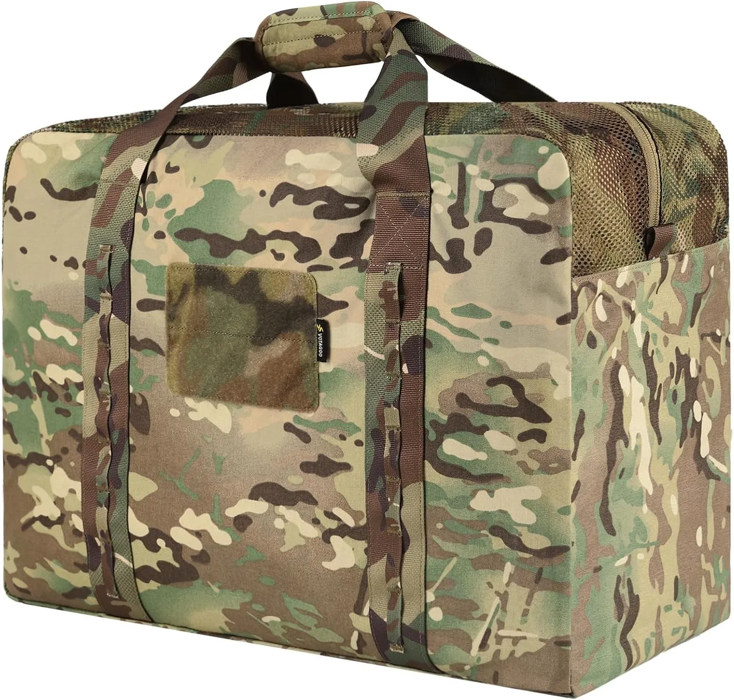 Military Duffle - 52L Heavy Duty Extra Large Army Tactical Bag for Shooting, Camping, Hiking, Traveling, Stealth Survival & More (CP Camo)
