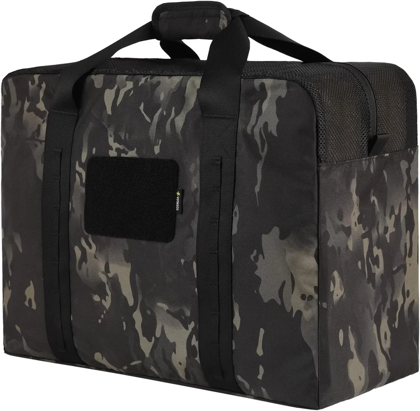 Military Duffle Bag, 52L Heavy Duty Extra Large Army Tactical Bag for Shooting, Camping, Hiking, Traveling, Stealth Survival & More (Dark Camo)