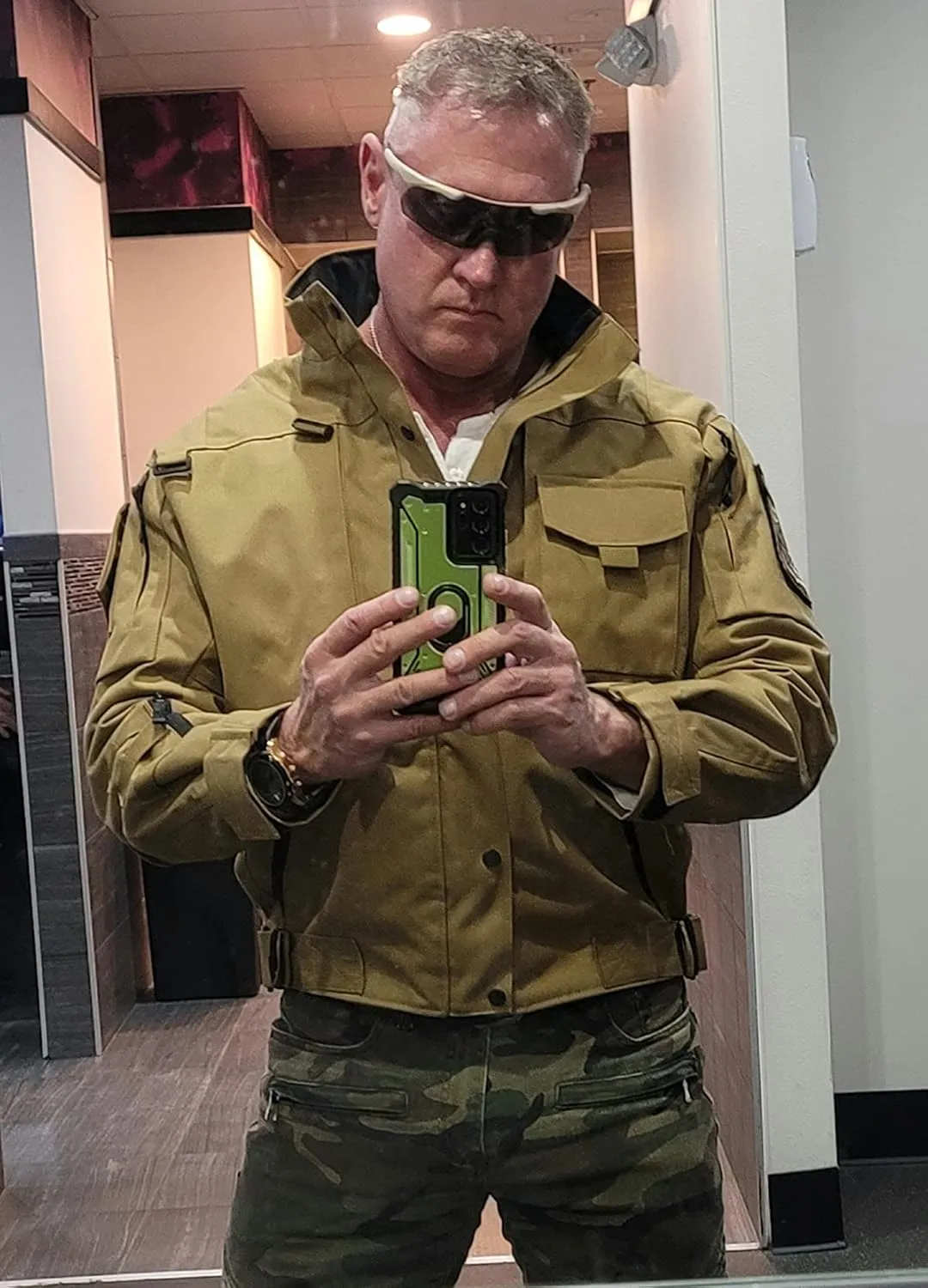 Military Jacket for Men 1000D Cordura Tactical Jacket Hard Shell Water Resistant Army Jacket Coat Hiking Bushcraft