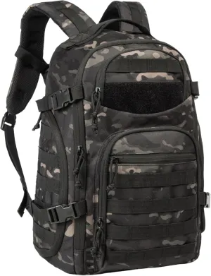 Military Tactical Backpack for Men, 35L Tactical Laptop Backpack, Tactical Bag Bug Out Bag, Army 3 Days Assault Pack - Black&Camo