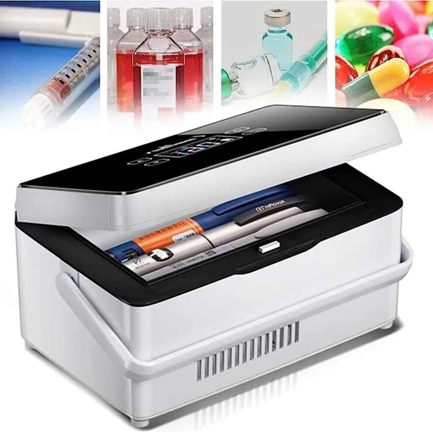 Mini Drug Refrigerator, Medication Insulin Portable Cooler Intelligent Fridge with Large Refrigeration Space for Medical Cooler Bag for Travel
