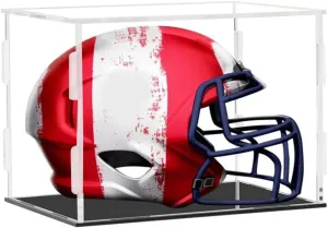 Mini Helmet Display Case Football Stand Holder Clear Acrylic Box Square Case Protected Cabinet UV Protection Storage Cover Collections