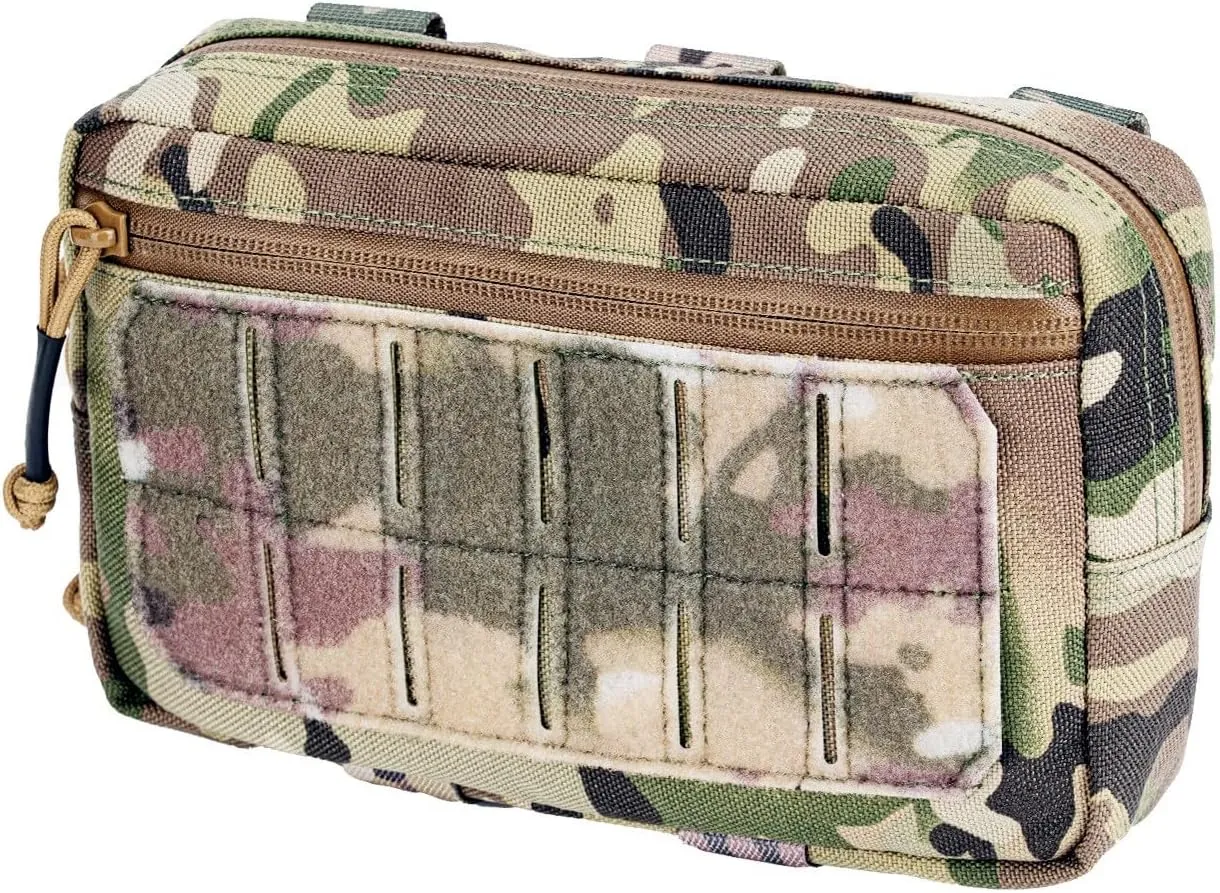 Mini Modular Admin Pouch Tactical MOLLE Utility Tool Pouch for Chest Rig Duty Vest Battle Belt Backpack Accessory Small Dangler Bag EDC Gear Carrier IFAK Medical Kit Organizer