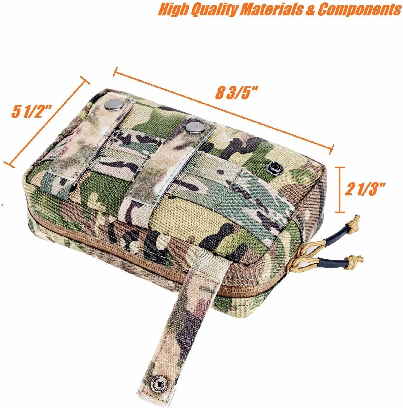 Mini Modular Admin Pouch Tactical MOLLE Utility Tool Pouch for Chest Rig Duty Vest Battle Belt Backpack Accessory Small Dangler Bag EDC Gear Carrier IFAK Medical Kit Organizer