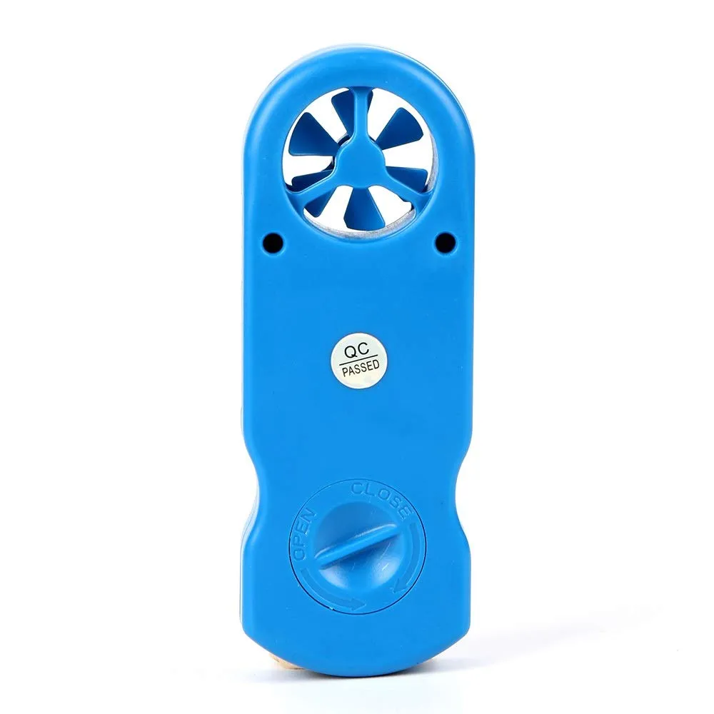 Mini Multipurpose Anemometer Digital Anemometer LCD TL-300 Wind Speed Temperature Humidity Meter with Hygrometer Thermometer(Blue)