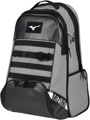 Mizuno MVP Backpack 22 | Baseball and Softball Bag | 4 Bat Sleeves | Felted Valuables Sleeve | Padded Back | Ventilated Footwear Storage | Molle Attachment Straps