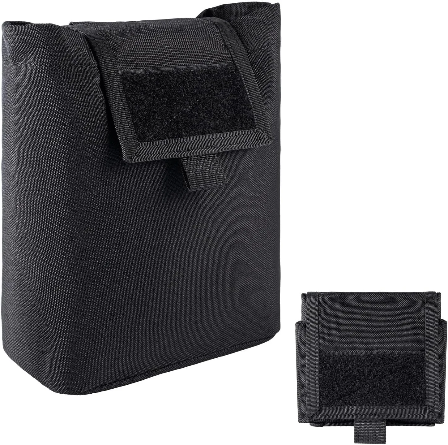 MOLLE Dump Pouch Roll Up Magazines Recovery Utility Admin Bag Drawstring Foldable Tool Mag Drop Waist Pack for Tactical/Range/Battle/Duty Belt Hunting Shooting Competition