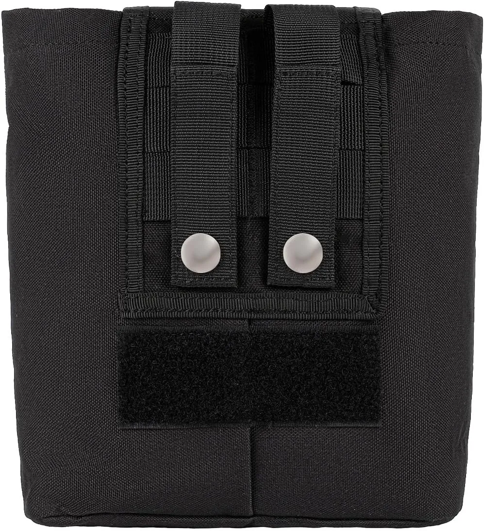 MOLLE Dump Pouch Roll Up Magazines Recovery Utility Admin Bag Drawstring Foldable Tool Mag Drop Waist Pack for Tactical/Range/Battle/Duty Belt Hunting Shooting Competition