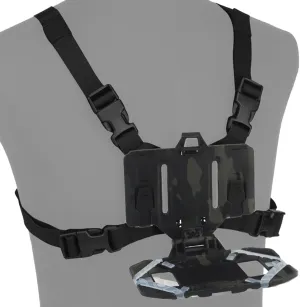 Molle Tactical Phone Holder,Vest Chest Rig Folded Phone Mount,Hands-Free Phone Board Plate Carrier Pouch,Airsoft Hunting Paintball Gear (BCP Set)