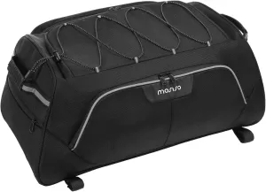 MOSISO Motorcycle Tail Trunk Bag - 35L Gear Bag with Rain Cover, Elastic Cord Strap, Black