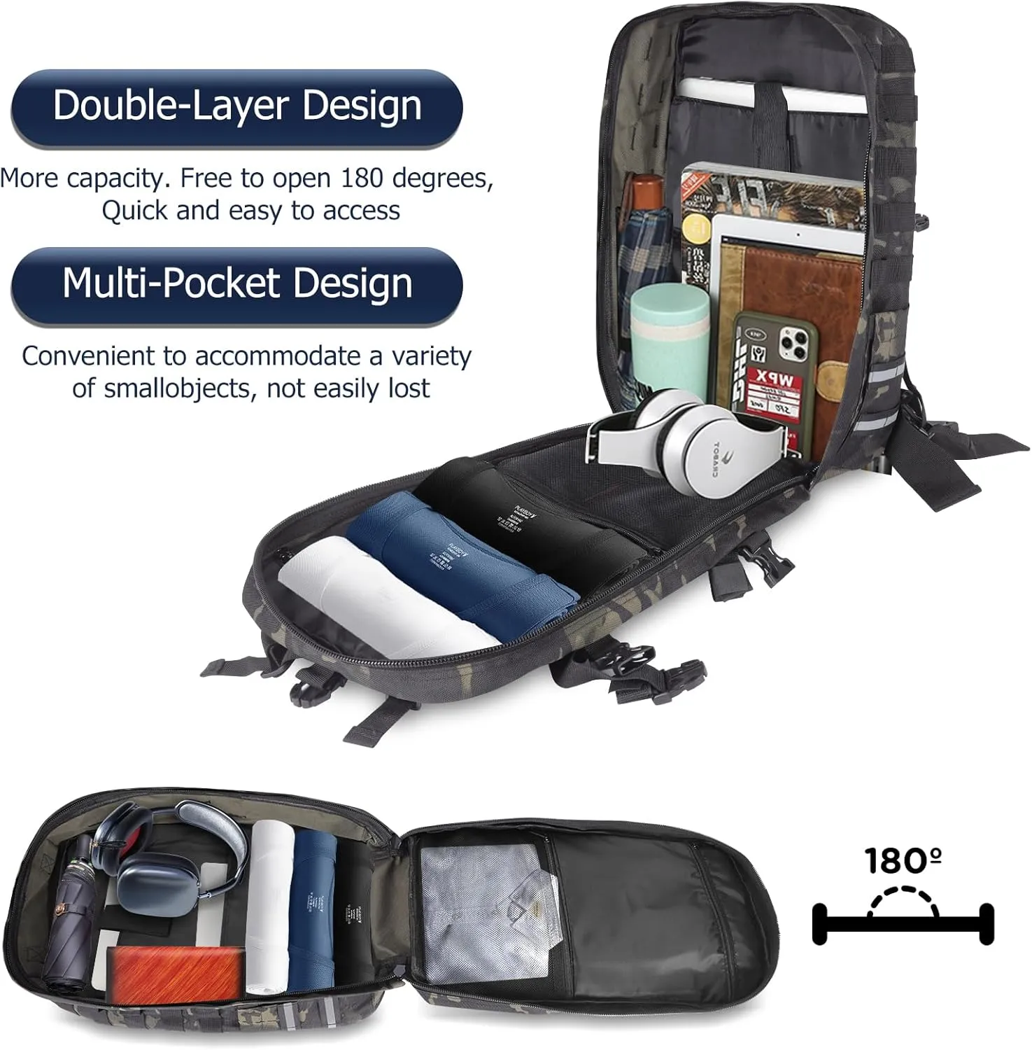 Motorcycle Cycling Helmet Backpack, Large Capacity Waterproof Helmet Holder, Storage Bag Hiking Backpack