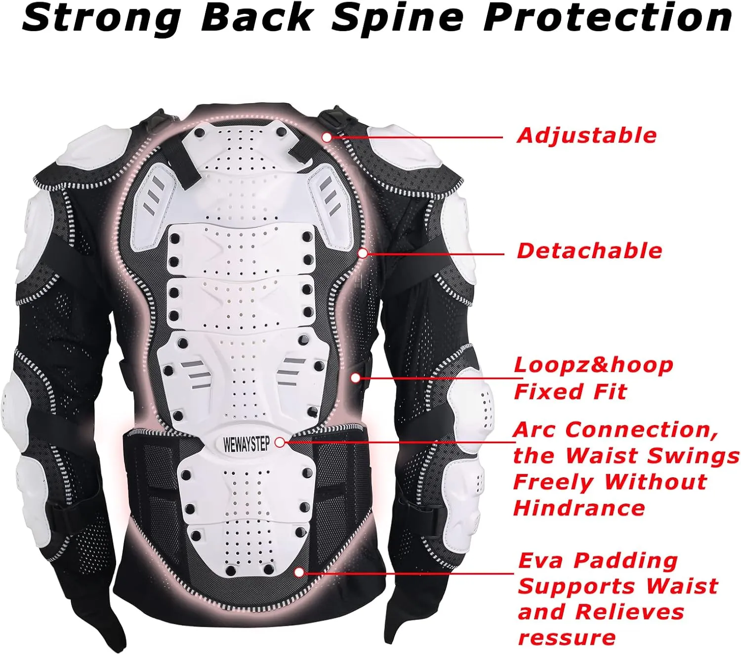 Motorcycle Protective Jacket Full Body Armor, Chest Spine Protection Dirt Bike Gear for Men Motocross MTB Racing