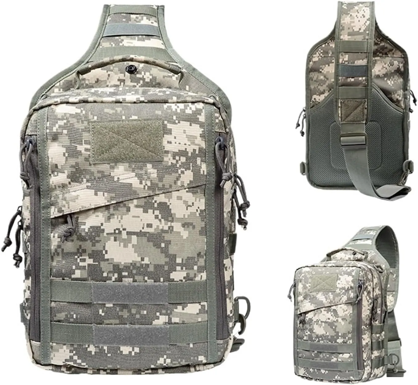 Multi-function Camous Bag Outdoor Hiking Travel Oblique Satchel Chest Bag 1000D Sports Shoulder Bag(ACU)